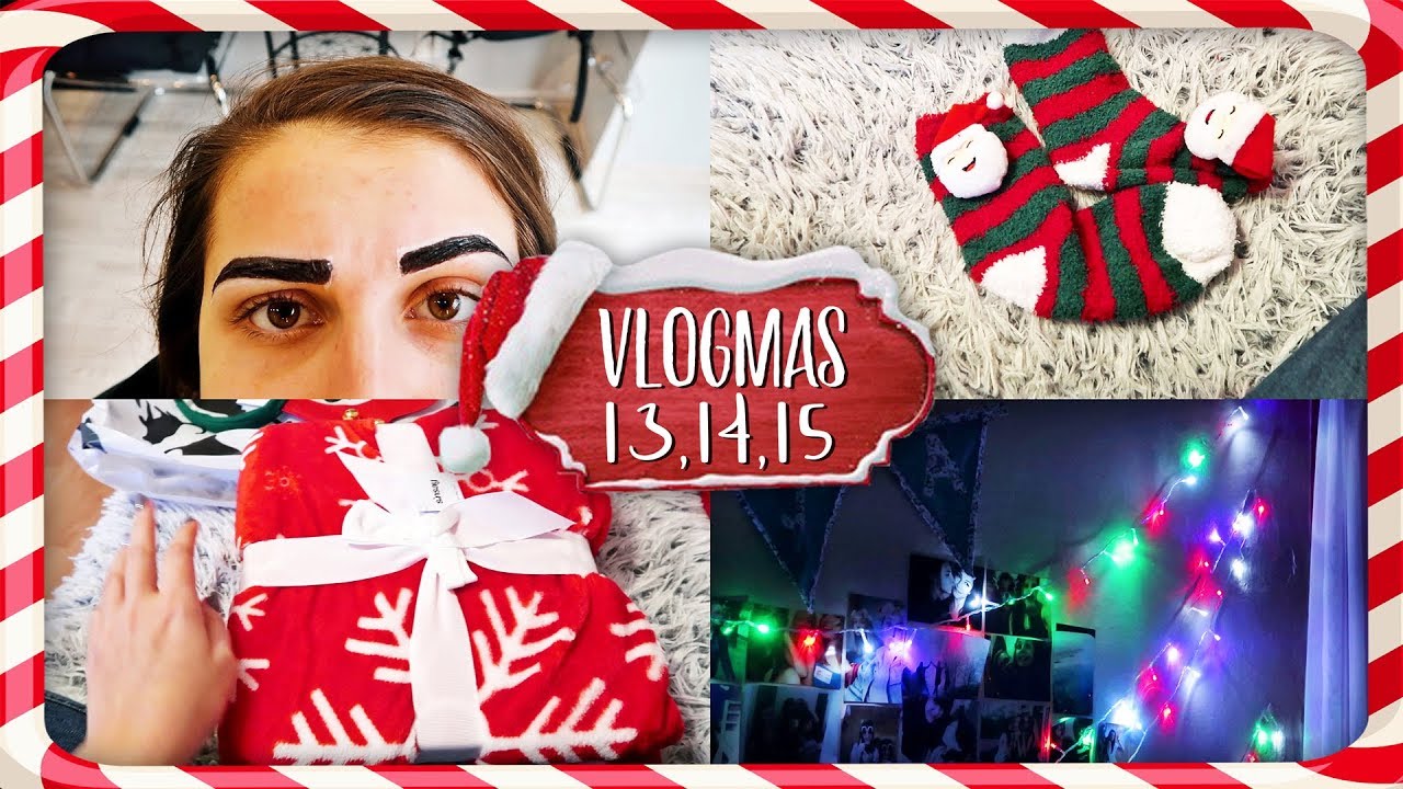 ☃️ VLOGMAS #13, 14 i 15 🎄 : Nowe brwi, ozdabianie pokoju ✨ beautycon