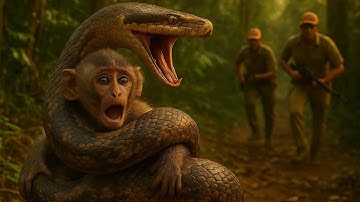 Unbelievable Rescue: Tiny Monkey Escapes a Giant Python Attack — You Won’t Believe the Ending!