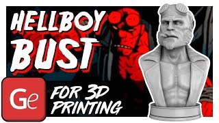 Hellboy Bust 3D Printing Miniature | Presentation by Gambody