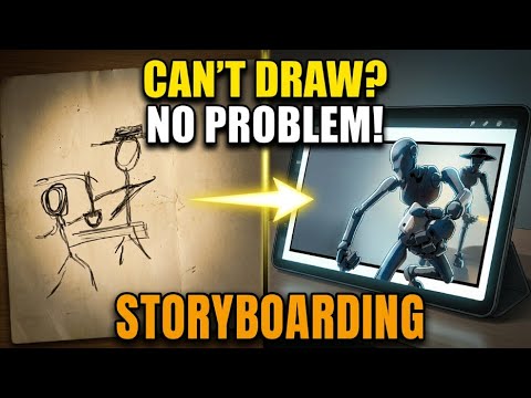 Go from stick figures to cinematic STORYBOARDS even if you can't draw
