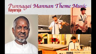 Video thumbnail of "Punnagai Mannan Theme Music - Madhuvanth Maheswaran - Violin & Saxophone Cover"