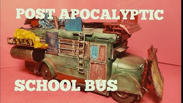 Toy transformed into a Post Apocalyptic School Bus scratch built  #kitbash