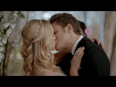 The Vampire Diaries 8x15 Stefan and Caroline's wedding and kiss