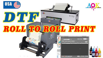 How to Load Roll Film with AOK L1800/L8058/L18058 DTF Printer Roll to Roll Print film Instruction