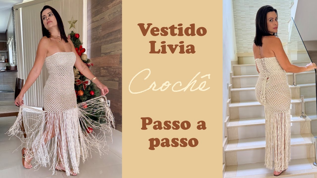 Vestido de crochê de franjas - Passo a passo