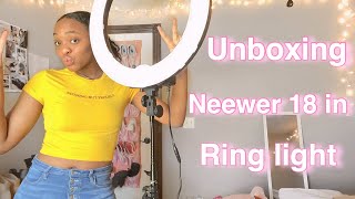 NEEWER 18 inch RING LIGHT Unboxing Demo & Setup 2020