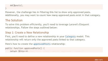 Displaying Approved Posts in Laravel by Category