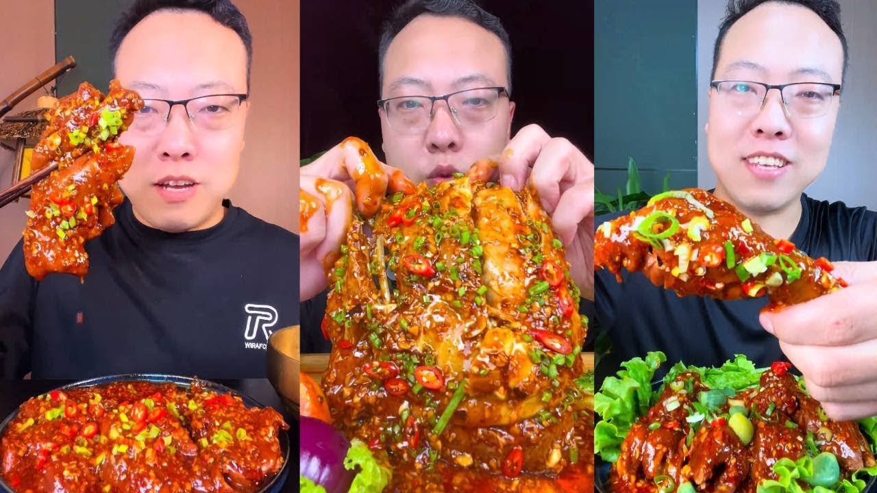 Immersive mukbang | succulent braised pig's trotters #food #mukbang #foodie