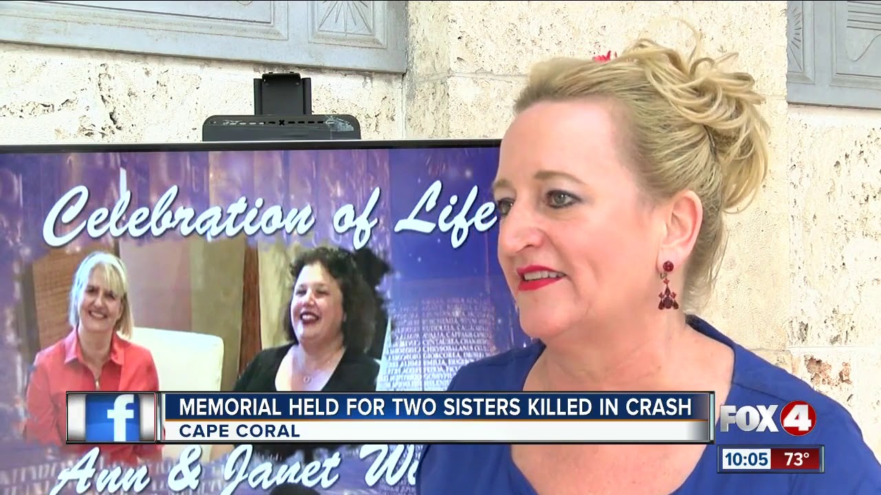 Memorial held for two sisters killed in crash - YouTube