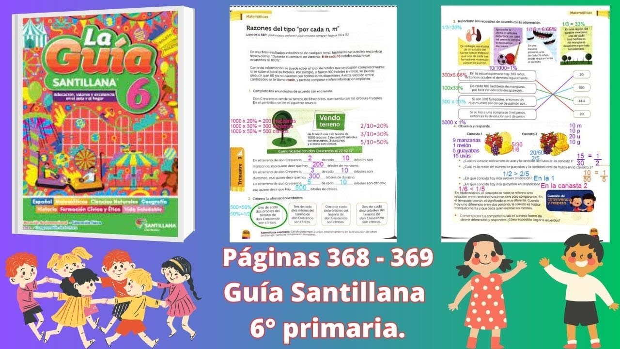 Guía Santillana sexto grado matemáticas páginas 368 - 369 - YouTube