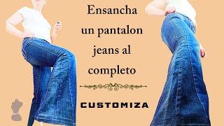 Customiza Jeans en Flare Pants Denim | Ensancha la Pierna del Vaquero | Pantalón de Campana