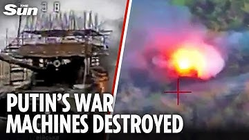 Russian vehicles in FLAMES as Ukraine obliterate Putin