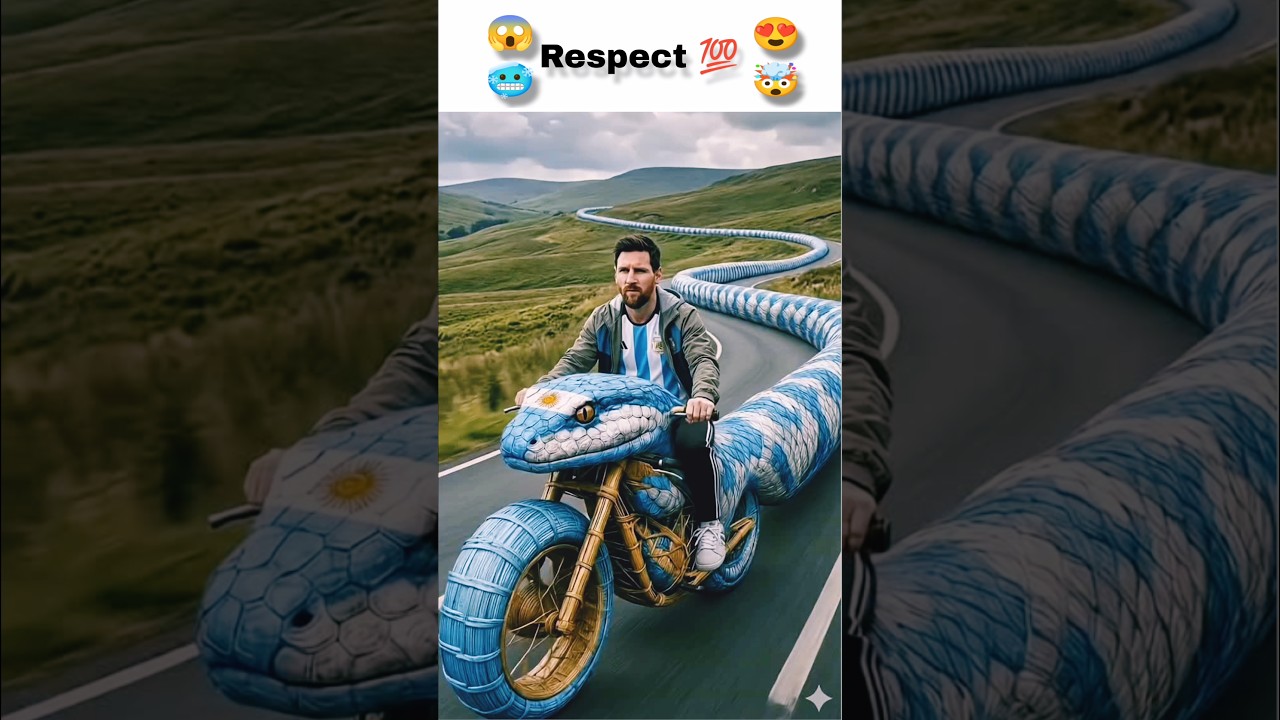 Messi snake bike riding 🤯😁