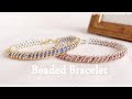 ガラスビーズを使ったチェーン風ブレスレットの作り方✴︎ Elegant Beaded Bracelet Tutorial Beaded Chains DIY大人のビーズアクセサリー テグス編み