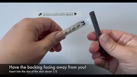 Using the Brother P-touch Separator Stick to remove label backing.