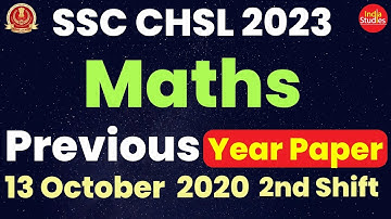 SSC CHSL 2019   13 oct 2020 2nd Shift maths Previous year paper By Mona Ma