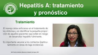 Hepatitis A: Tratamiento y pronóstico.