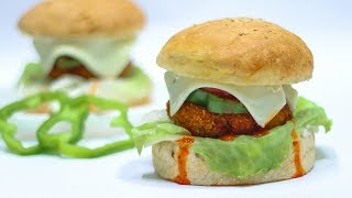 Paneer Tikki Burger | मार्केट से अच्छा पनीर टिक्की बर्गर | Veg Burger Recipe | KabitasKitchen