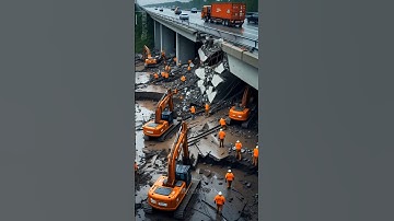 Bridge Collapses in Seconds 😱#fail #construction #bridge #shorts #viralvideo #shortsfeed #viral