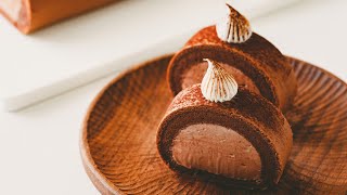 Шоколадный рулетный торт｜Chocolate Swiss Roll Cake Recipe