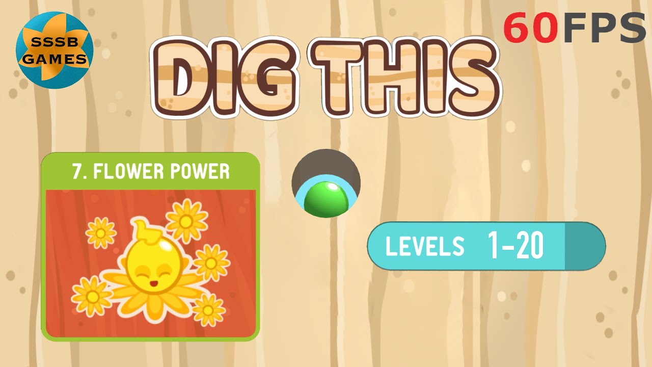ぽてとページ ① Dig This: FLOWER POWER Level 7-1 To 7-20 , iOS/Android Walkthrough