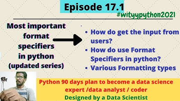 #17_1 Most Important Format specifiers in python programming  | How to use %-formatting in python