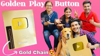 Golden play button agya😍 | Gold chain mili gold play button ke sath | Anant rastogi