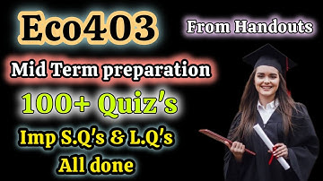 Eco403 mid term preparation video | Eco403 💯  mid term preparation video | Eco403 |