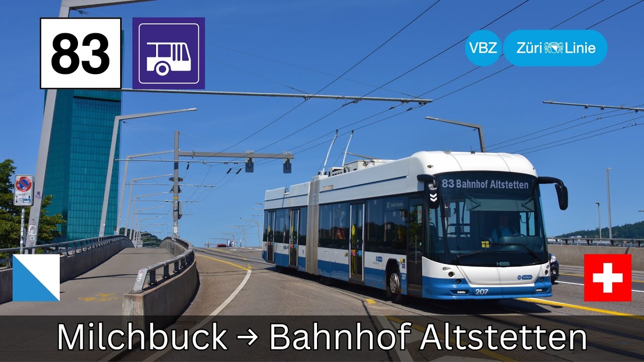 🇨🇭Zürich VBZ Buslinie 83 | Milchbuck → Bahnhof Altstetten [4K]