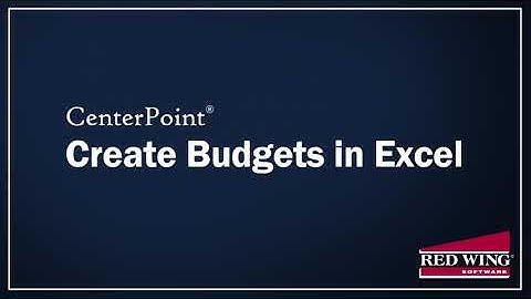 How to Create a CenterPoint Budget in Microsoft® Excel