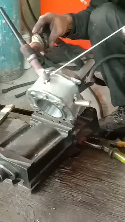 proses las tig pada blok silinder mio untuk jalur radiator