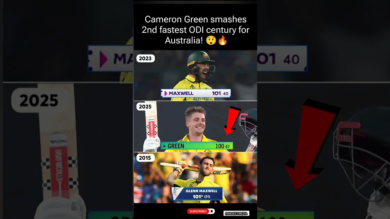 Cameron Green smashes 2nd fastest ODI century for Australia!😲🔥 