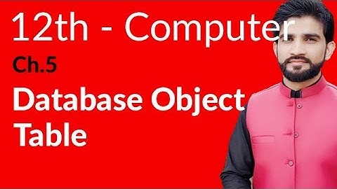 ICS Computer Part 2- Ch 5 - Data Base Object Table - Inter Part 2 Computer