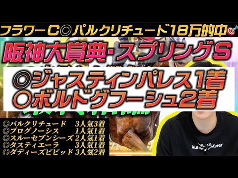 【阪神大賞典•スプリングS】フラワーC◎パルクリチュード18万的中🎯✨ボルドグフーシュvsジャスティンパレス！自信の本命公開🫵🔥