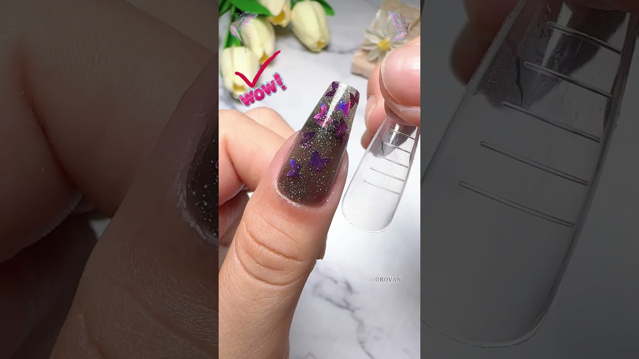 UV gel shiny nails design.✨✨✨