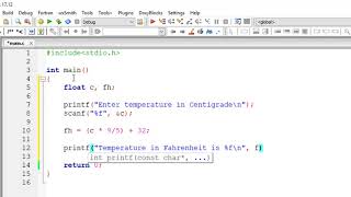 Convert Degree Celsius To Fahrenheit: C Program screenshot 3