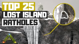 TOP 25 Lost Island Hidden Rathole Base Locations! ARK: Survival Evolved