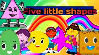 Five little shapes jumping on the bed and more Nursery rhymes for kids and babies l shapes learning