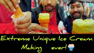 Unique Making of Kwality Butterscotch Cornetto Cone Ice cream in Kolkata , India