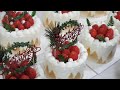 과일케이크 배달 맛집 1위? 크리스마스 딸기케이크 머랭쿠키 / Christmas strawberry cake meringue cookie - Korean street food
