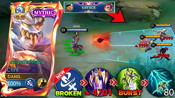 FINALLY!! TRY THIS NEW CLINT SAVAGE 1 HIT BUILD 2025!! ( insane damage💀 ) - MLBB