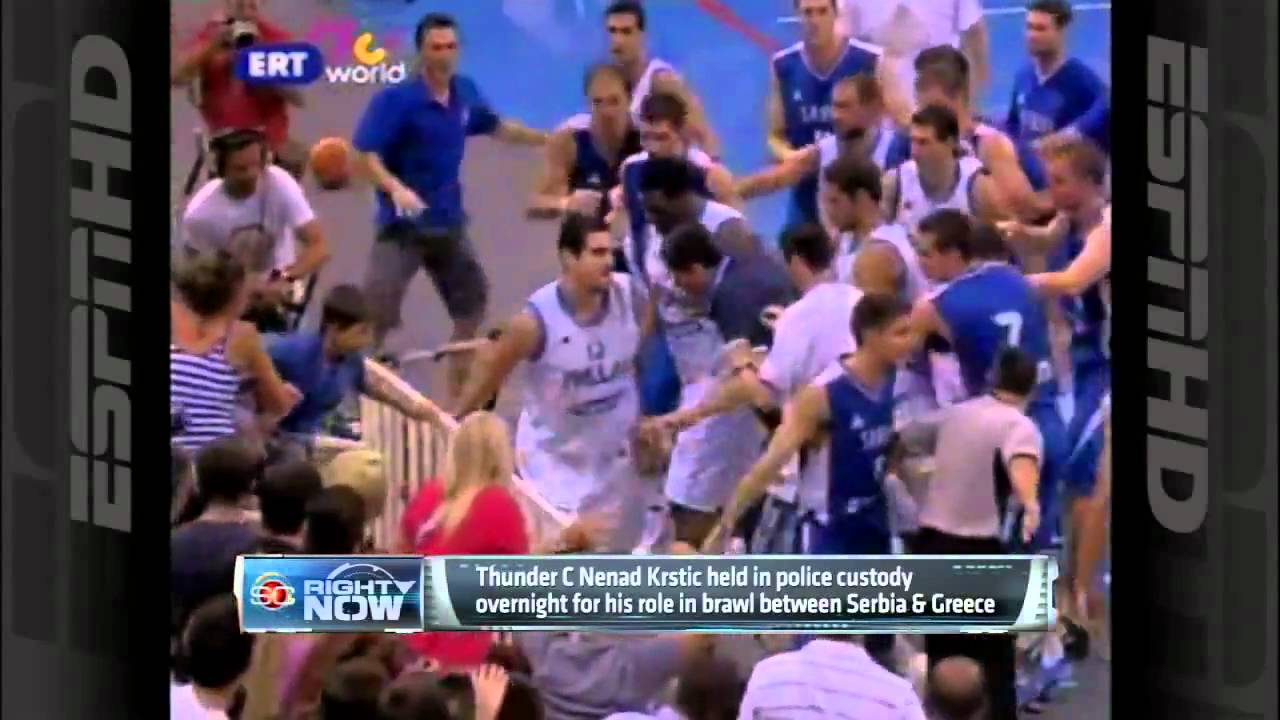 OKC's Krstic Arrested After Throwing A Chair In In-Game Brawl