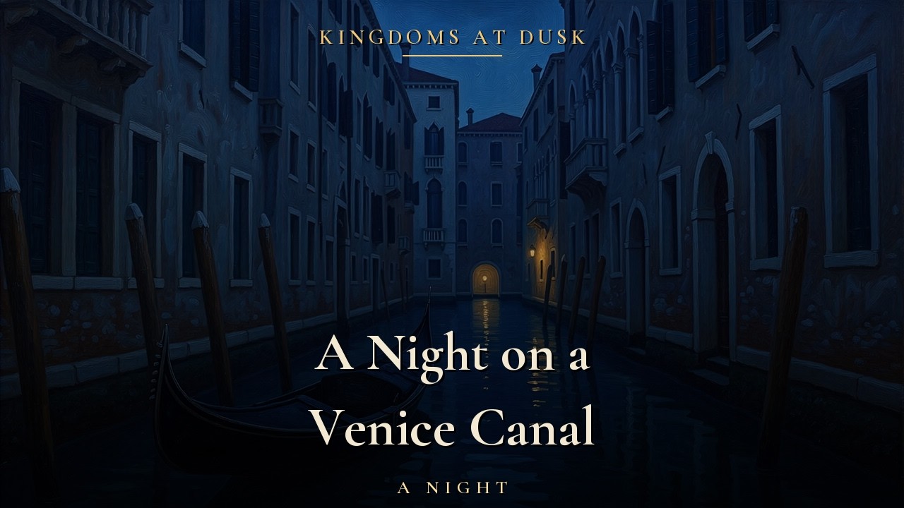 You arrive by gondola at a quiet Venice palazzo as rain falls on the canal