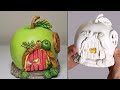 DIY Apple Fairy House Using Jar, Cardboard, Paper, and Homemade Clay Craft Idea