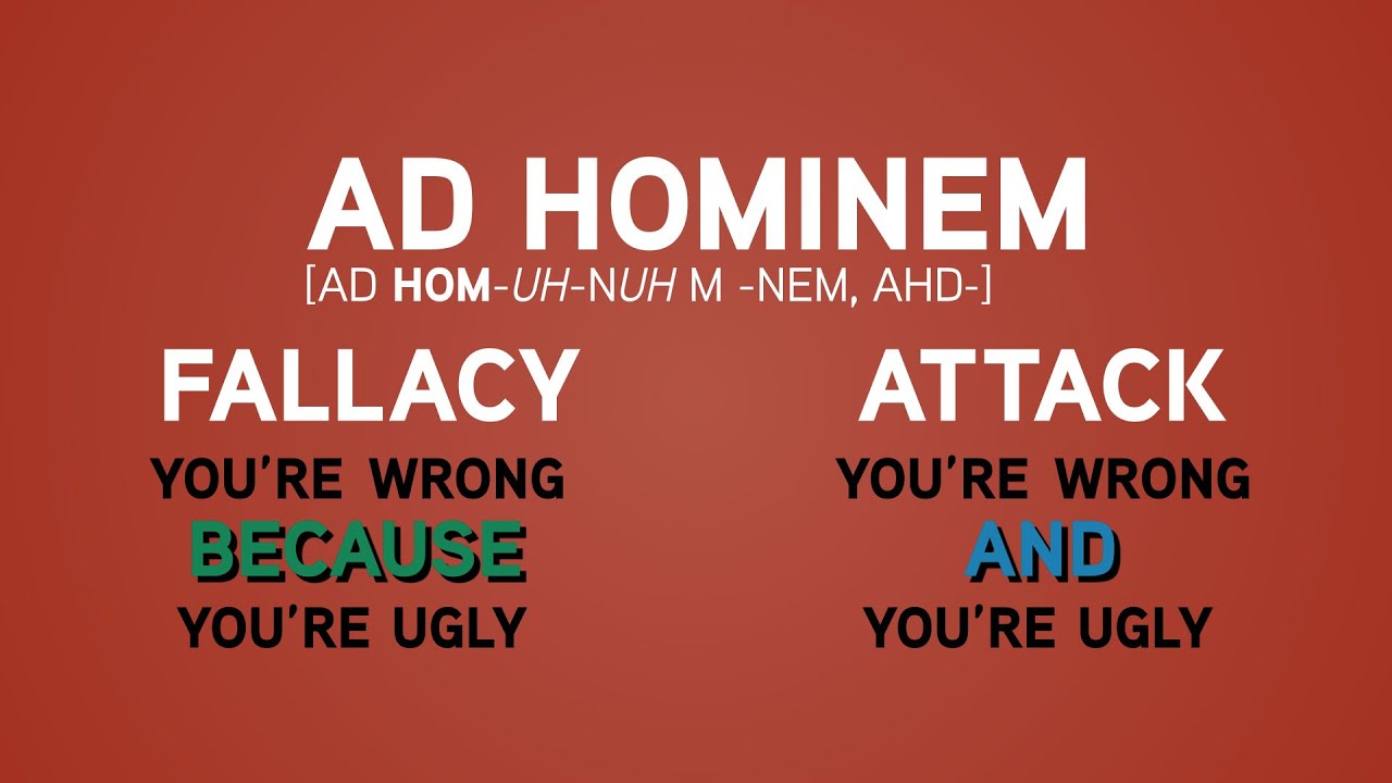 Image result for ad hominem fallacy fallacy