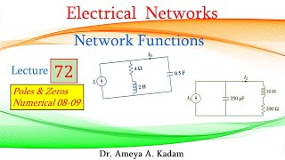 Lecture 72 Network Functions: Poles and Zeros (Numerical 08-09)