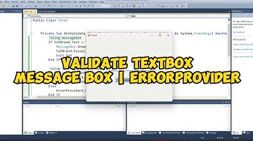 How to validate TextBox in VB.Net | MessageBox | ErrorProvider
