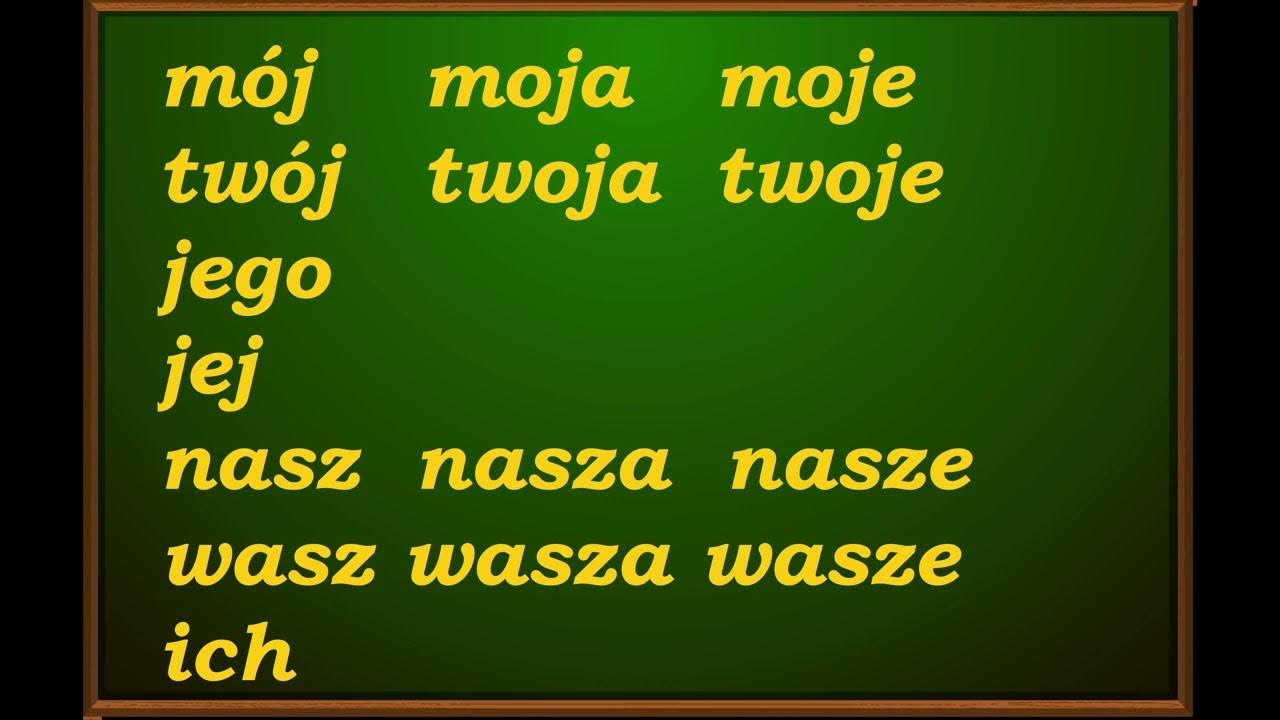 Zaimki Język Polski Klasa 6 Język polski jako obcy ZAIMKI DZIERŻAWCZE - YouTube