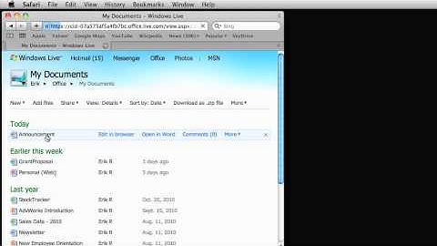 Lesson 5 - View updated document in SkyDrive