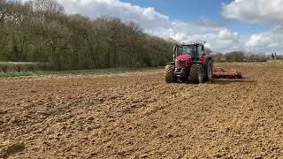 Massey Ferguson 8740s cultivating with Vaderstad carrier 650